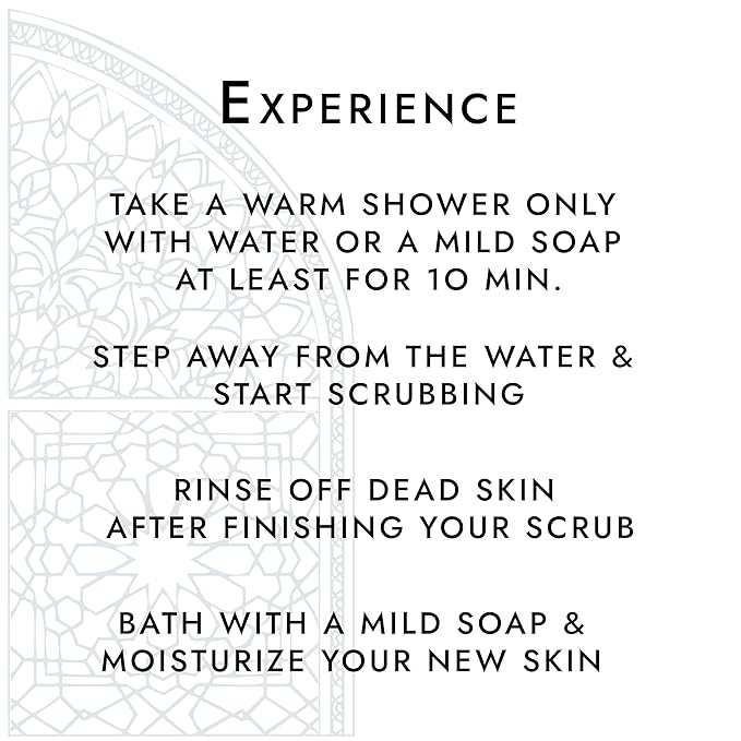 Moroccan Exfoliating Glove - Body Scrubber & Wash Mitt for Smoother Skin, Exfoliates Dead Skin Cells, Helps Even Skin Tone, Ideal for Self-Tan Removal & Keratosis Pilaris