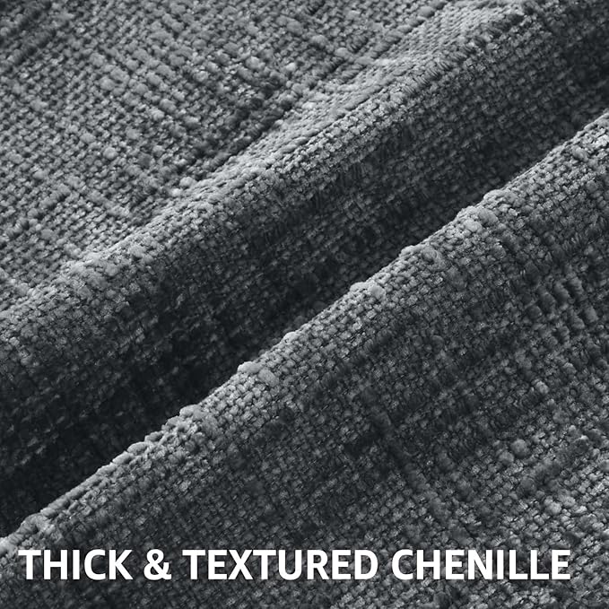 decorUhome Textured Chenille Throw Pillow Covers 16x16 Set of 2 Dark Grey | Fall Modern Farmhouse Soft Cozy Slubby Couch Pillow Cases Boho Decorative Pillow Cases for Bed Sofa Living Room Home Decor