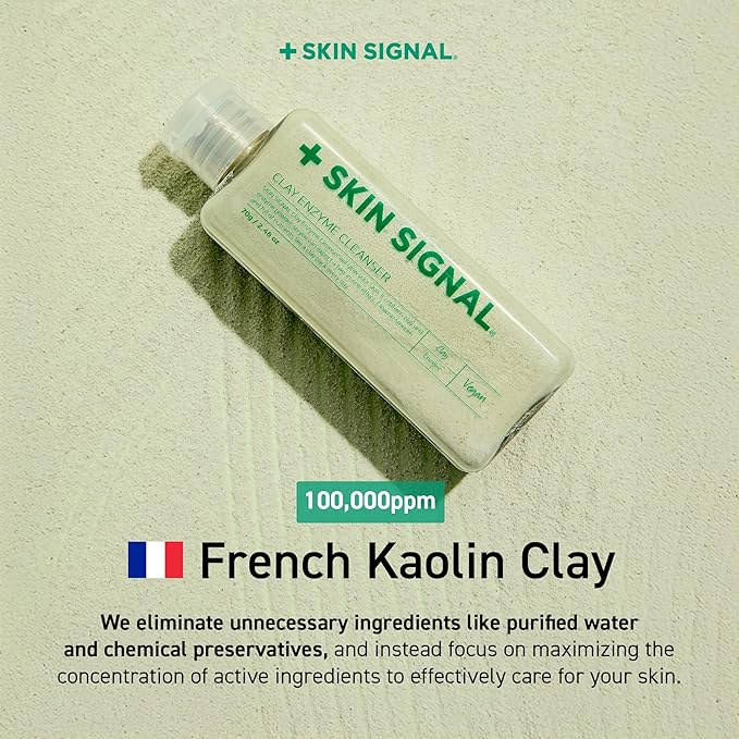 Green Clay Enzyme Cleanser, Whitehead Remover Powder Cleanser, Deep Pore Cleansing with PHA, Gentle Exfoliating Face Wash, Facial Scrub for Blemish-Prone Skin, Korean Skin Care