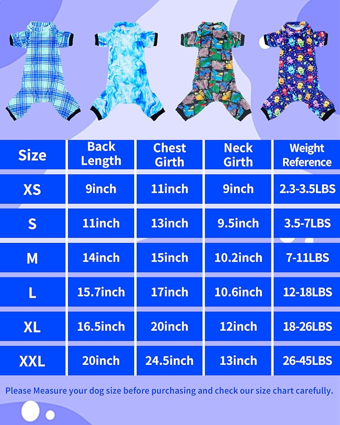 PET SHOW 4 Pack Boy Fleece Dog Pajamas Warm for Extra Small Dogs | Soft stretchy dogs onesies,male blue pjs with sleeve,holiday jumpsuit costume for small pets cats,XS