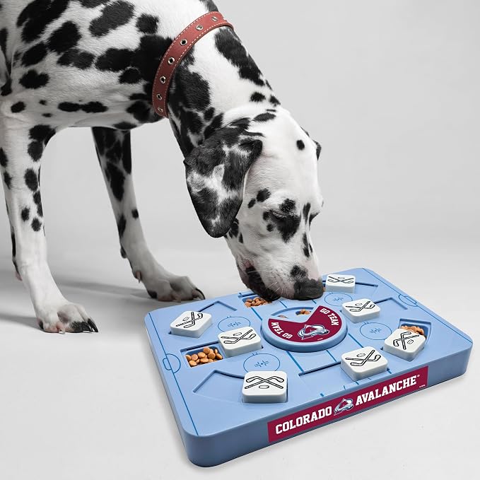 Pets First NHL Colorado Avalanche Large Puzzle Toy, New Size, Interactive Dog Treat & Slow Feeding Toy