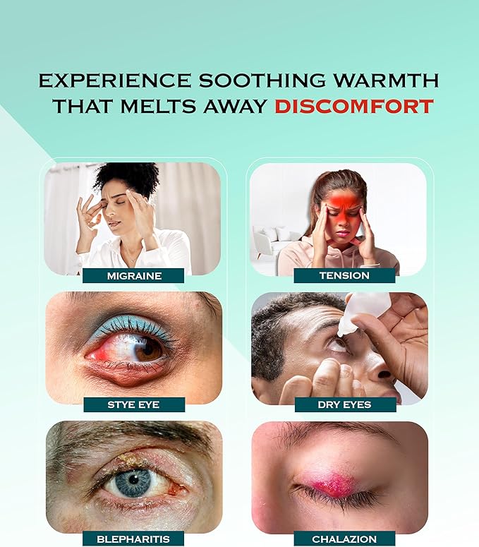 Heated Eye Mask for Dry Eyes, Stye, Blepharitis & Puffiness Relief – Microwavable Warm Compress with Soft Fleece Reusable Mask for Fatigue, Strain, Sinus & Irritation – Grey