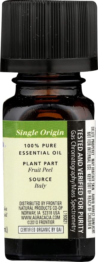 Aura Cacia, Oil Essential Bergamot Organic, 0.25 Fl Oz