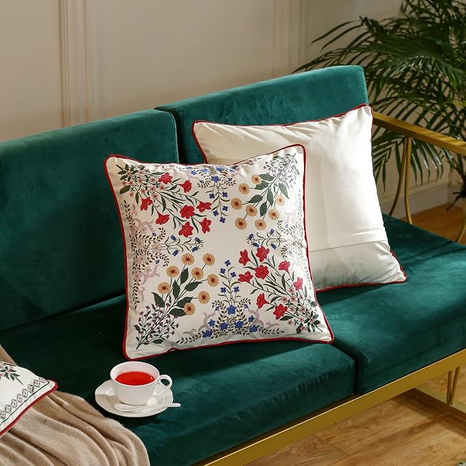 Designer Velvet Throw Pillow Cover,18"x18" Set of 2-Bertina A | Pillow Cover,Concealed Zipper Design,Dragonfly Pattern,Sofas,Bedroom,Living Room,Lounge Chairs,All Season Home Decor