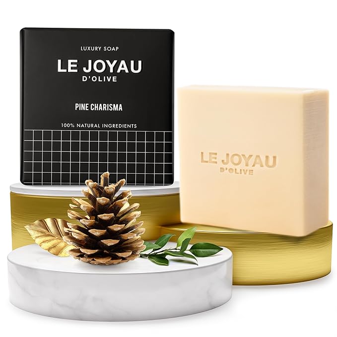 LJO Soap with Only 4 Ingredients | Enriched with Essential Oils | Free from Chemicals | No Titanium Dioxide | Handmade with All-Natural Ingredients | Pine Charisma | Cold Processed Soap | Pack of 1