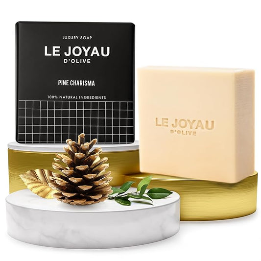 LJO Soap with Only 4 Ingredients | Enriched with Essential Oils | Free from Chemicals | No Titanium Dioxide | Handmade with All-Natural Ingredients | Pine Charisma | Cold Processed Soap | Pack of 1
