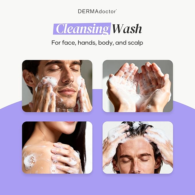 DERMAdoctor Seborrheic Dermatitis Shampoo – 2% Pyrithione Zinc Face Wash, Dermatologist Formulated Anti Dandruff Shampoo for Women, Itchy Scalp Treatment for Hair, Beard, Face & Body – 7.10 oz