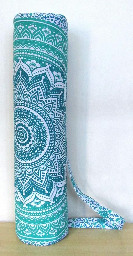 INDIAN CRAFT CASTLE ICC Yoga Mat Bag Carrier Full-Zip Exercise Yoga Mat Carry Bag for Women Men with Multi-Functional Storage Pockets and Adjustable Shoulder Strap 26X6 Inches
