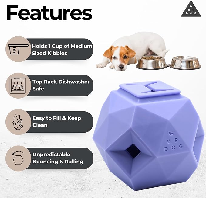 Treat Dispensing Balls for Medium Dogs and Cat Treat Dispenser Toy Interactive for Self-Play Improves Oral Hygiene, Mental Simulation, and Bordem Buster, Simple and Effective Food Toy (3.6 x 3.6 in)