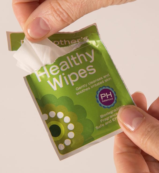 Dr. Soother's Healthy Wipes - PH Balanced Feminine Hygiene, Unscented, Hypoallergenic, Alcohol & Fragrance Free - 60 Individually Wrapped Cleansing Wipes for Women & Girls