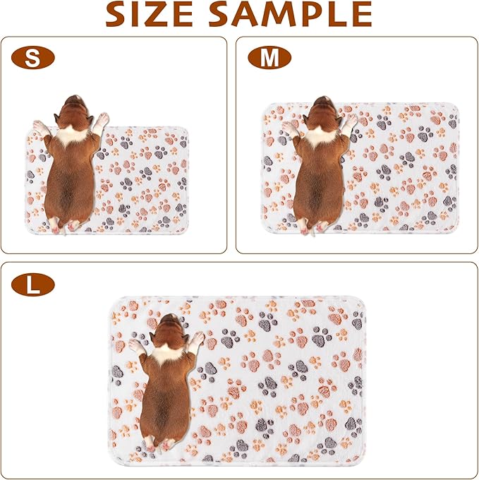 1 Pack 3 Blankets Fluffy Premium Fleece Soft Pet Blanket Flannel Throw for Cat Dog Puppy (Large 41x31'', Paw-Brown)