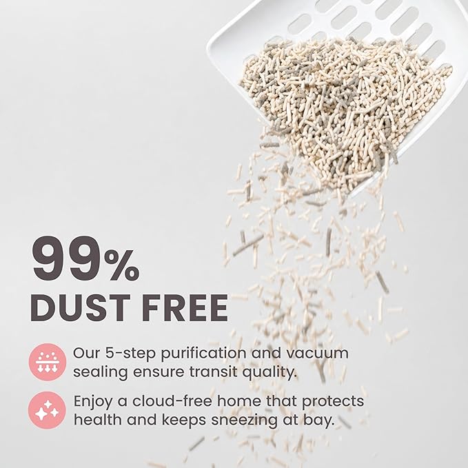 Lady N Tofu Cat Litter, Low Dust Compatible with Auto-Box Unscented 18lb | Mini-Pellet Shape, Strong Clumping, Ultra Absorbent, Activated Charcoal Odor Control