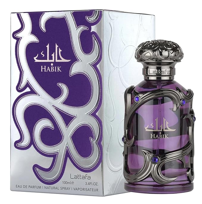 Lattafa Habik – Spicy, Aromatic, Woody, Musky – Eau de Parfum Spray Long-Lasting Fragrance for Men, 3.4 Ounce / 100 ml