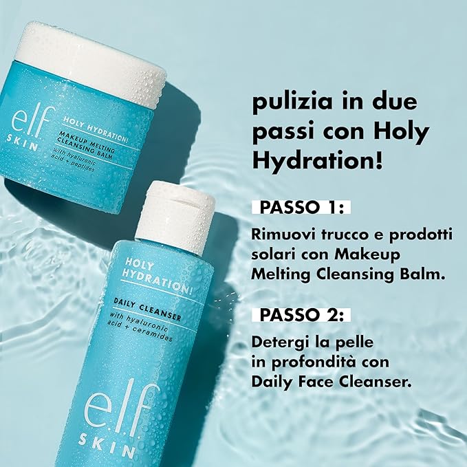 e.l.f. SKIN Holy Hydration! Makeup Melting Cleansing Balm JUMBO, Face Cleanser & Makeup Remover, Infused with Hyaluronic Acid to Hydrate Skin, 3.5 Oz, (Pack of 2)