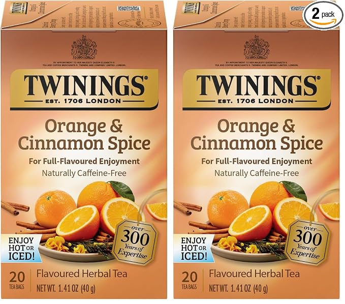Twinings Orange & Cinnamon Spice Tea - 20 ct (1.41 oz) (Pack of 2)
