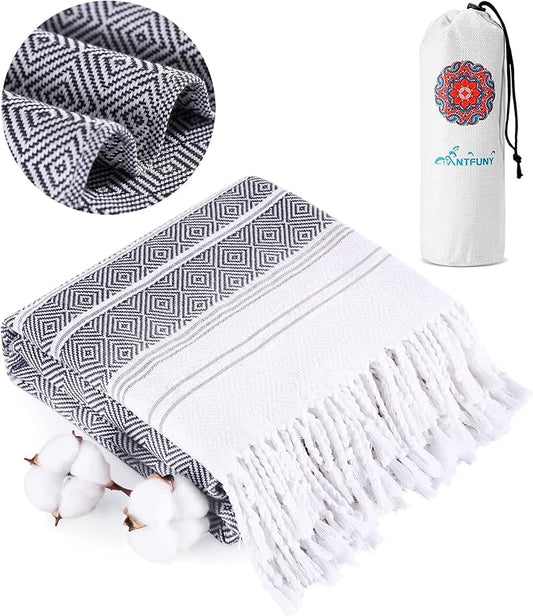 Turkish Beach Towel Quick Dry Sand Free Mens Birthday Gift Ideas for Dad Father Day Husband Brother Uncle Boyfriend in Law Male Boss Grandpa Him Retirement 60th 50th 40th 30th Wife Daughter Son