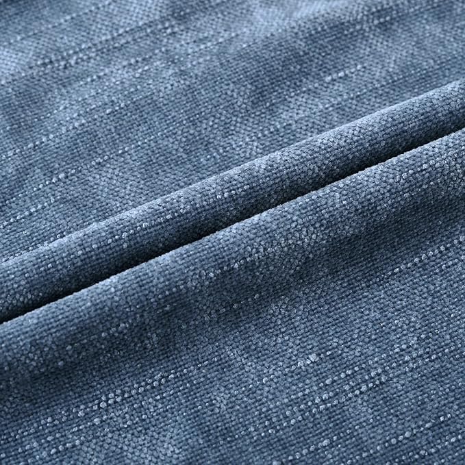Set of 4 Soft Textured Decorative Throw Pillow Covers 12X20 Inch Cozy Farmhouse Cushion Cover Square Accent Pillow Cases for Bed Couch Sofa Living Room, Smoke Blue