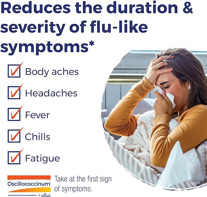 Boiron Oscillococcinum for Relief from Flu-Like Symptoms of Body Aches, Headache, Fever, Chills, and Fatigue - (Pack of 4)