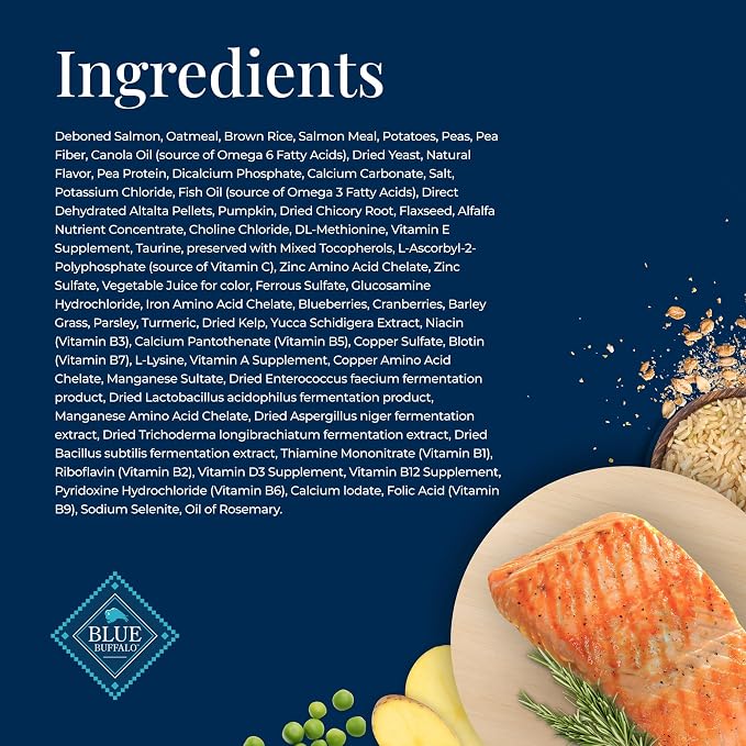 Blue Buffalo Basics Salmon Adult Skin & Stomach Care Dry Dog Food, 24 lb | Real Salmon #1 Ingredient, Limited Ingredient Diet, Antioxidant-Rich LifeSource Bits, Skin & Coat Health