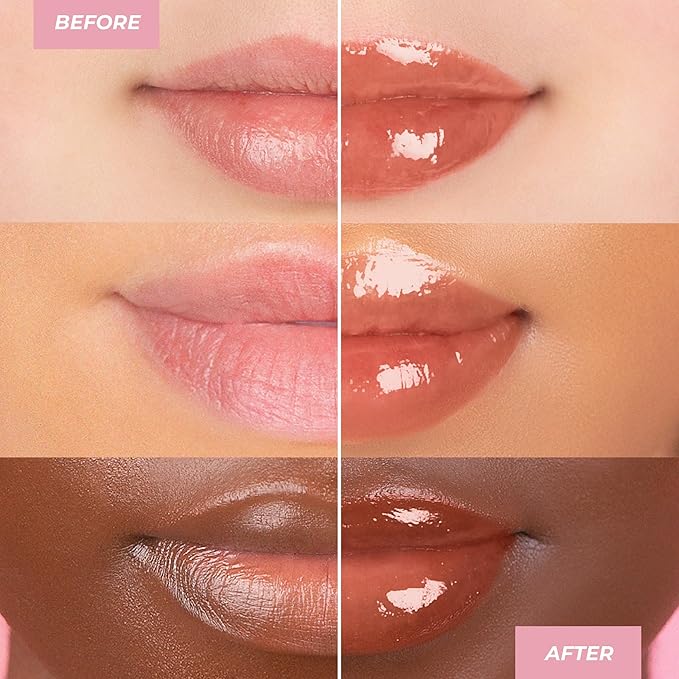 MCoBeauty - Lip Plump 4-in-1 Hydrating Lacquer - Multi-Benefit Lip Color with Shea Butter, Hyaluronic Acid and Click-Pen Format - Luella, Nude Melon Shade - 2.5ml