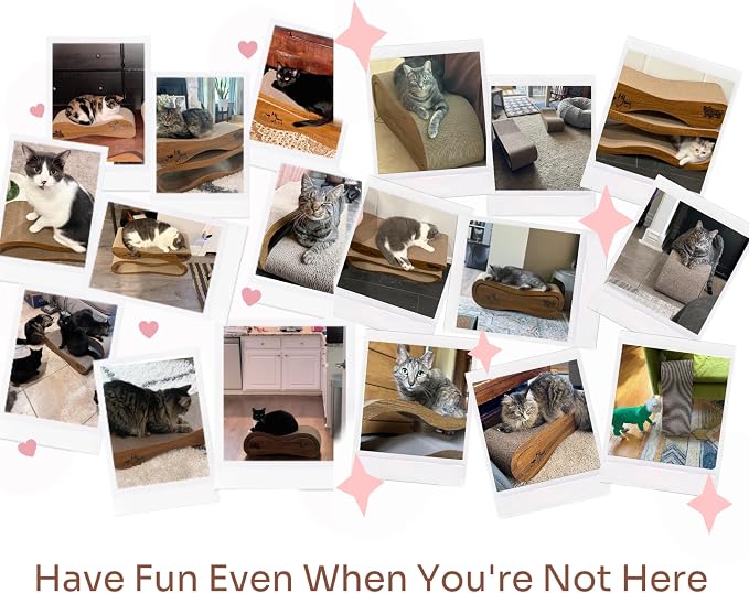 Cat Scratcher 2 in 1 Scratchers for Indoor Cats Scratching Board Cardboard | Horizontal Corrugated Scratch Pad for Cats as Beds & Furniture Reversible Sofa Scratch
