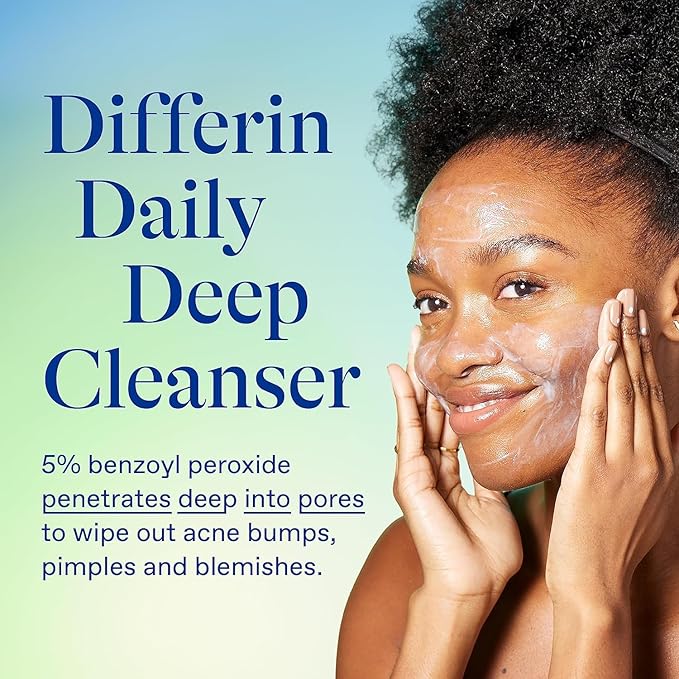 Differin Acne Skin Care Kit, Differin Gel Retinoid Acne Treatment for Face with 0.1% Adapalene & 5% Benzoyl Peroxide Face Wash & Body Wash, Designed for Pimple and AcneProne Skin (Pack of 10)