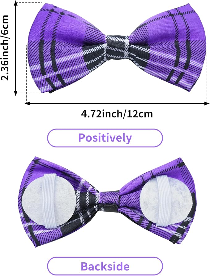 PET SHOW 8 Pack Plaid Dog Bowties for Large Dogs Slide on Collar