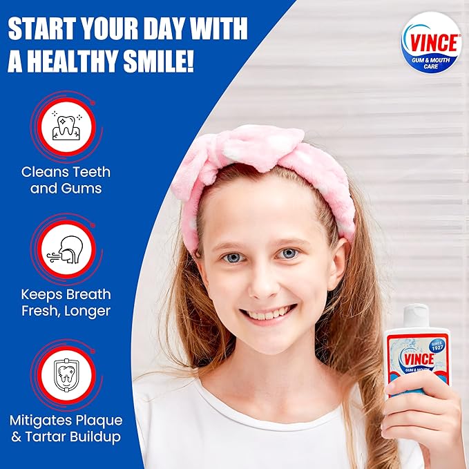 Vince Gum & Mouth Toothpaste Powder - Dentifrice & Mouthwash - Cavity Prevention - Gingivitis - Irritated, Bleeding & Receding Gums - Canker Sore - Bad Breath - Inflammation - Tonsil Stones - 4 Ounce