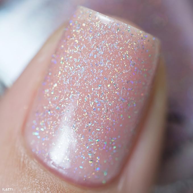 ILNP Sandy Baby - Peach Beige Holographic Sheer Jelly Nail Polish