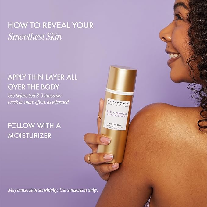 54 Thrones Silky Overnight Retinol Body Serum, Retinol Serum for Face and Body, Skin Care for Women, Infused with Egyptian Luffah Oil, Magnesium and Melatonin