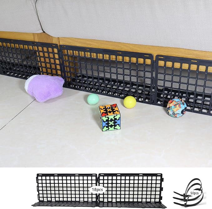 18 PCS Pet&Toy Blocker for Under Bed, Stops Pets from Crawling Under Couch