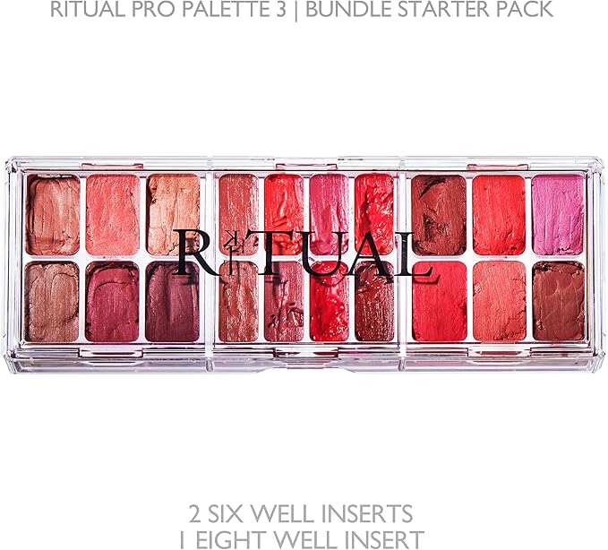 Empty Makeup Palette | 20 Wells | Modular Interchangeable Depotting System | Ritual Pro Palette 3 | Sample Bundle, Lipstick, Creams, Alcohol based makeup and paint, watercolor, Gouache, Acrylic paint