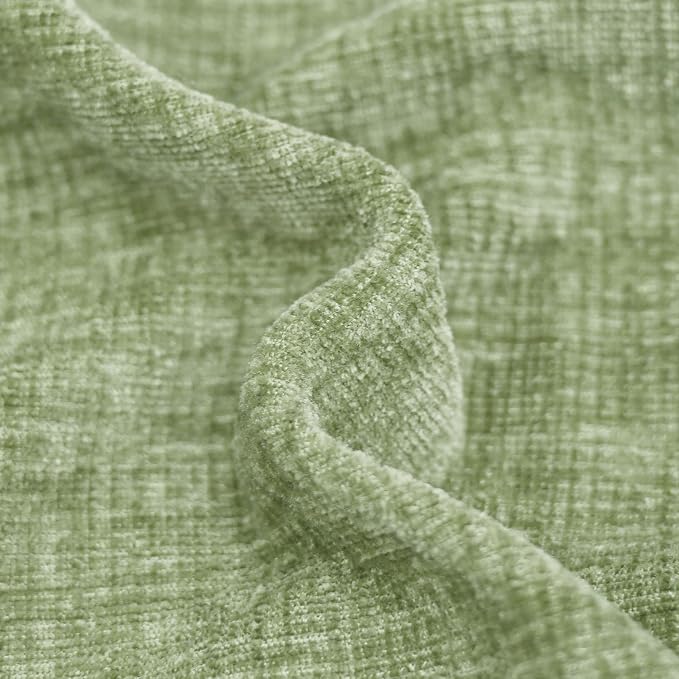 CaliTime Decorative Couch Throw Pillow Covers 18 X 18 Inches Sage Green | Pack of 2, Cozy Chenille Cushion Cases, Cotton Thread Stitching Edges, for Sofa Bed Living Room Farmhouse