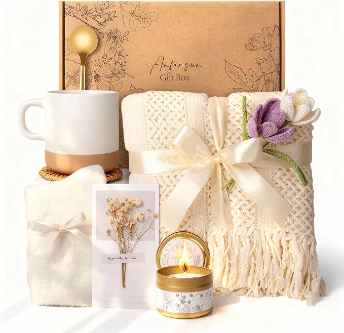Gift Baskets for Women, Birthday Gifts for Women, Self Care Gift Baskets Care Package, Thank You, Get Well, Sympathy Inspirational Friendship Gifts for Mom, Grandma, Sister,Friends, Girls