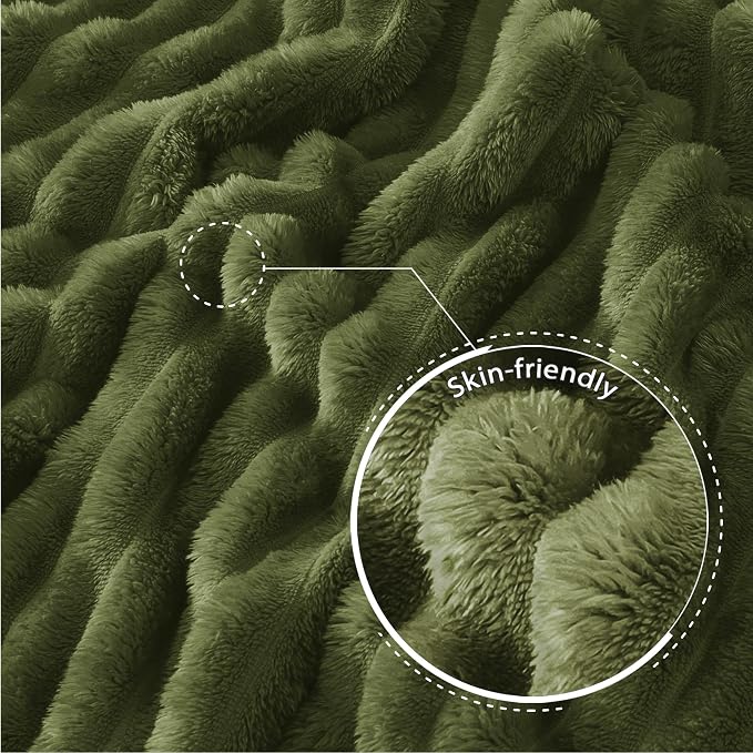 Exclusivo Mezcla Striped Twin Size Fleece Blanket for Bed, Couch, 60"x80" | Soft Breathable Cozy Bed Blankets, Lightweight Plush Fluffy Fuzzy Jacquard Decorative Blankets