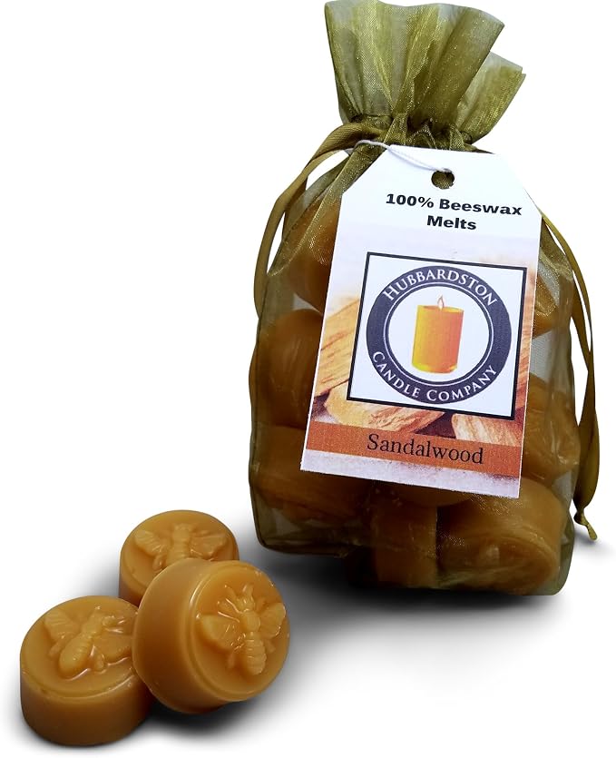 Sandalwood Scented Beeswax Melts, Hand Poured by Hubbardston Candle Company (12)