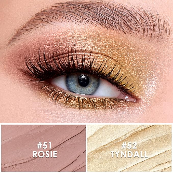 FOCALLURE 2 Pcs Cream Eyeshadow Stick,Brightener Eyeshadow Pencil Crayon,Highlighter Eye Shadow Stick Sets with Crease-proof Formula,Long Lasting Waterproof Eye Shadow Make Up,Money Glory