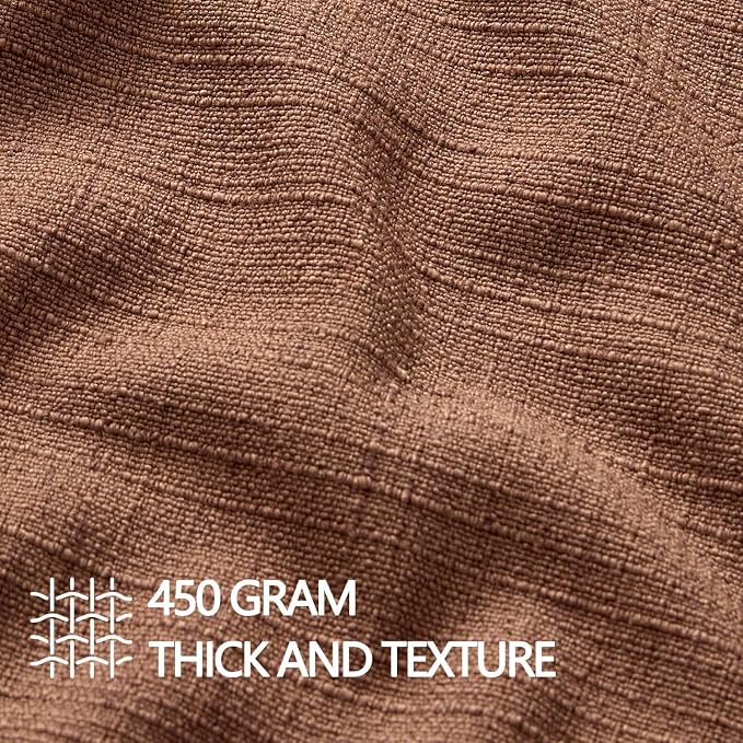 MIULEE Thick Textured Rust Decorative Fall Throw Pillow Covers 18x18 Inch | Set of 2, Terracotta Linen Blend Pillow Cover, Flange Edge Design, Farmhouse Modern Boho Style, Bed Couch Living Room Decor