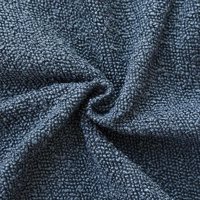 Foindtower Pack of 2 Textured Boucle Throw Pillow Covers Accent Solid Pillow Cases Cozy Soft Decorative Couch Cushion Case for Chair Sofa Bedroom Living Room Home Decor 18x18 Inch Dark Blue