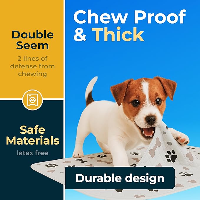 Washable Pee Pads for Dogs - Waterproof Reusable Puppy Pads with Anti-Slip Backing, Pet Training Pad for Puppy Playpen, Crate, Whelping Box, Potty Training (Pack of 40 - 34x36)