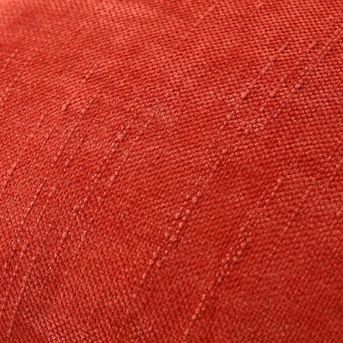 Set of 4 Soft Textured Decorative Throw Pillow Covers 20x20 Inch Cozy Farmhouse Cushion Cover Square Accent Pillow Cases for Bed Couch Sofa Living Room, Red