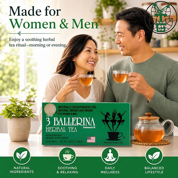 3 Ballerina Herbal Tea Drink Extra Strength Herbal, 18 Count (Pack of 2)