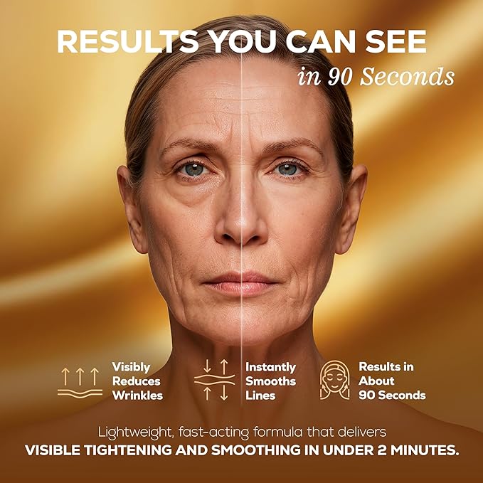 LIVEGOOD Instant Youth Wrinkle Reducer, Face and Eye Smoothing Cream for Fine Lines and Puffiness, Fast-Absorbing Silicate Formula for Temporary Firming and Visible Results in Minutes (30 mL)