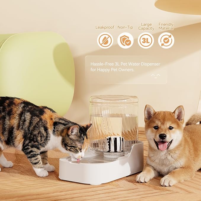 Automatic Cat Water Dispenser Dogs (Bowl not Included) | Dog Water Bowl Dispenser Adjustable Water Dispensing, Auto Pet Waterer for Cats and Dogs