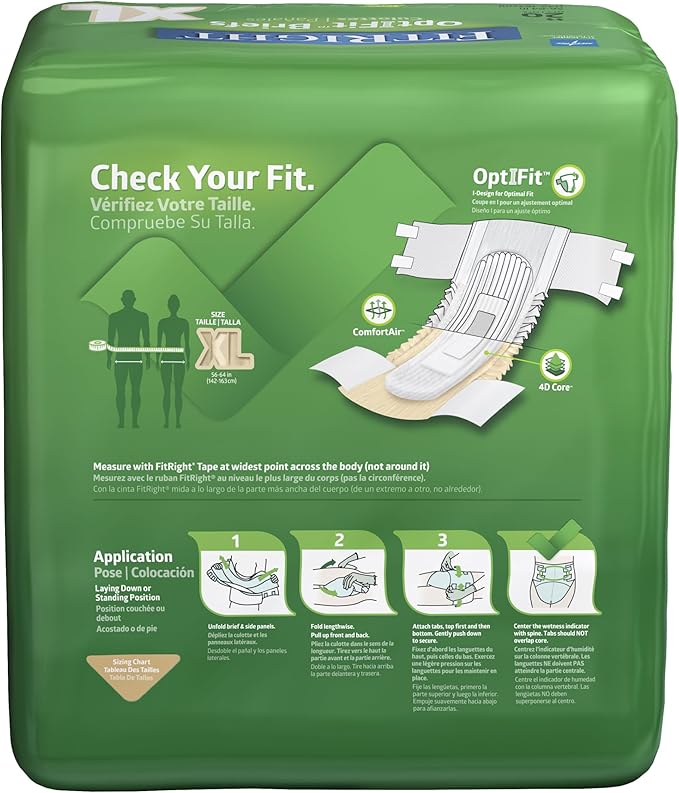 MEDLINE FITEXTRAXLG FITEXTRAXLGZ FitRight Extra Briefs (Pack of 20)