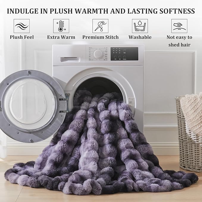 Faux Fur Twin Blanket for Couch, 1000 GSM Cozy Fuzzy Fluffy Soft Plush Thick Bubble Sherpa Blanket for Sofa Bedroom Living Room, Mothers Day Birthday Gifts for Women Home Decor