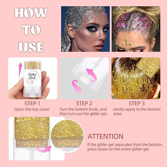 Body Glitter Stick, Sparkling Holographic Sequins Purple Costume Accessories Neon Outfit Singer Concert Music Rave Festival Makeup Glitter Stick.