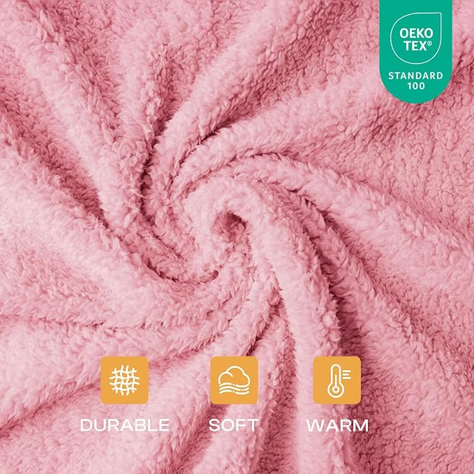 Luciphia 1 Pack 3 Calming Dog Blanket Fluffy Premium Fleece Pet Blankets Soft Sherpa Throw for Dogs Puppy Cat Pink Small (23" x16") | Fluffy Throw Blanket Washeble for Crate Bed Couch Indoor. Cozy Pet Blanket, Puppy Essentials Dog gift,Pink,Small