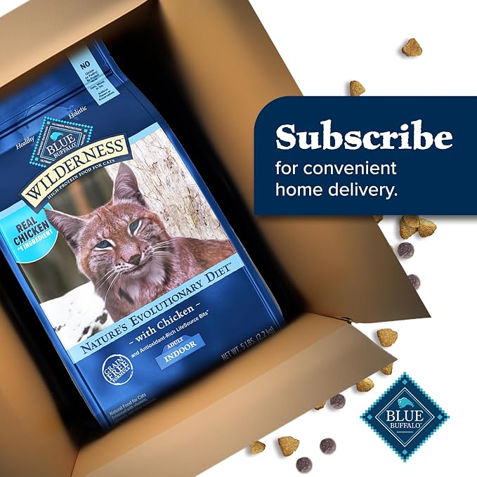 Blue Buffalo Wilderness Chicken Adult Indoor Dry Cat Food, Grain-Free, 2 lb | High Protein, Real Chicken #1 Ingredient, Supports Immunity with Antioxidant-Rich LifeSource Bits, Promotes Healthy Digestion