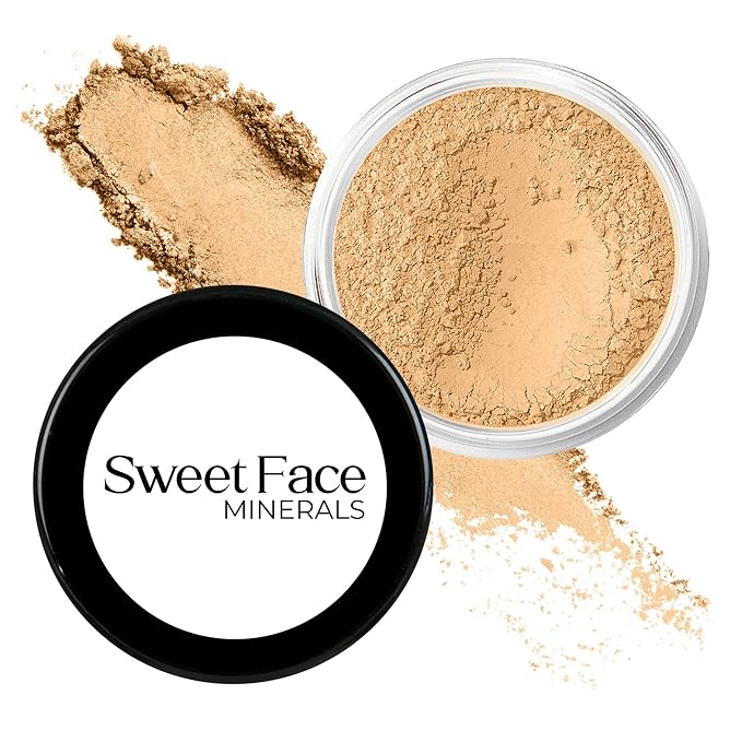 BEIGE FOUNDATION (20g Mid Size Sifter Jar) – Loose Mineral Foundation Makeup – Lightweight, Matte Finish, Long Lasting – Sweet Face Minerals SPF 30